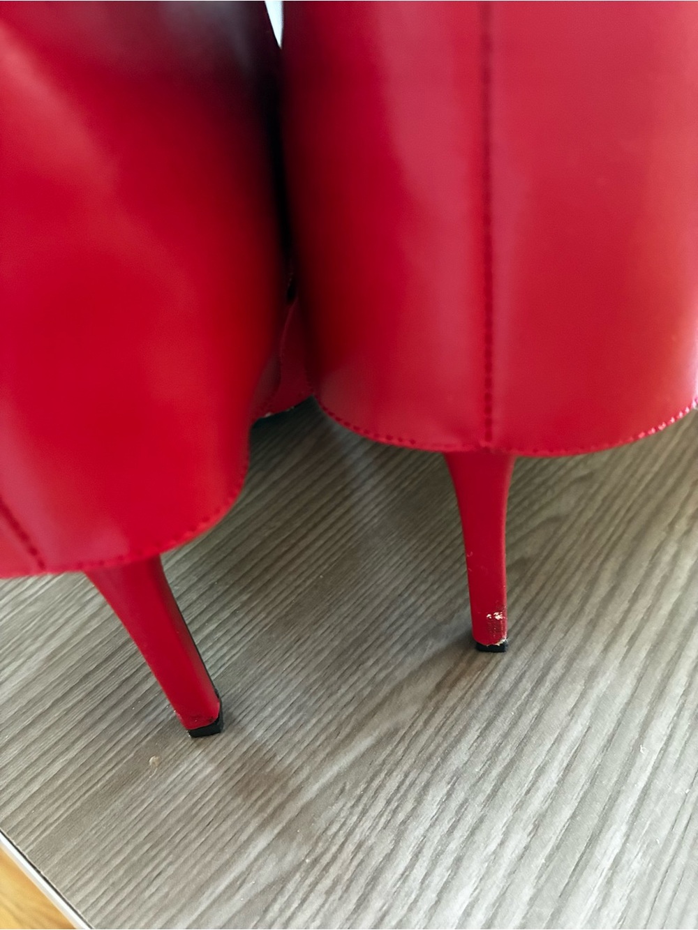 INC International Concepts Red Over-the-Knee Pointed Toe Stiletto Boots - Picture 4 of 7